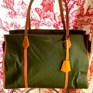 Tory Burch Perry Nylon Tote Grape Leaf - Like New